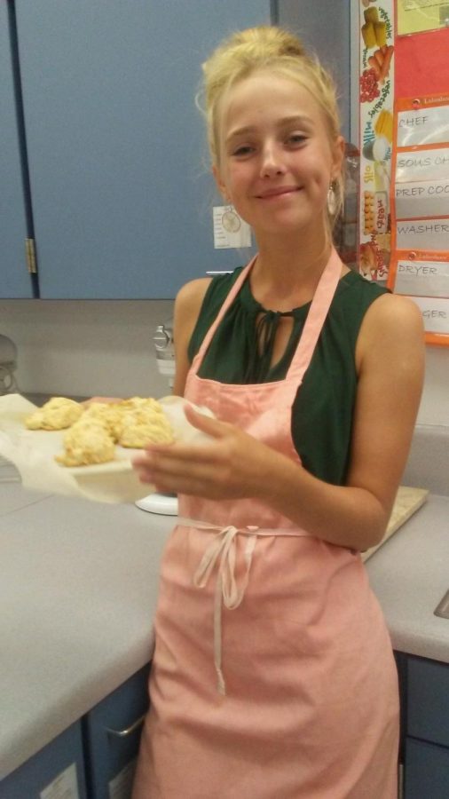 Chef Filippa was so excited to try her drop cut biscuits she made. 